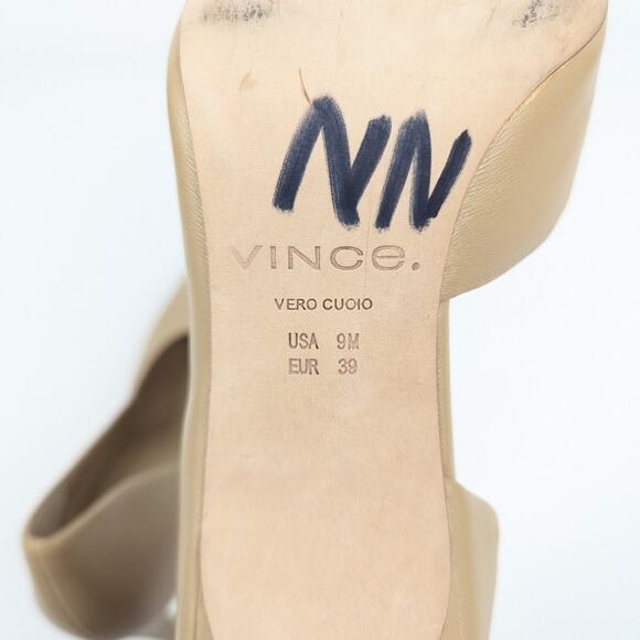 Vince Tiana Cappuccino Pointed Toe Leather Pumps Size 9 - Picture 10 of 10